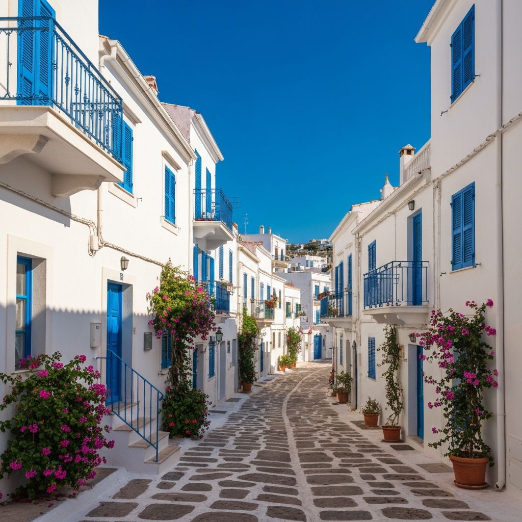 Mediterranean coastal town architecture