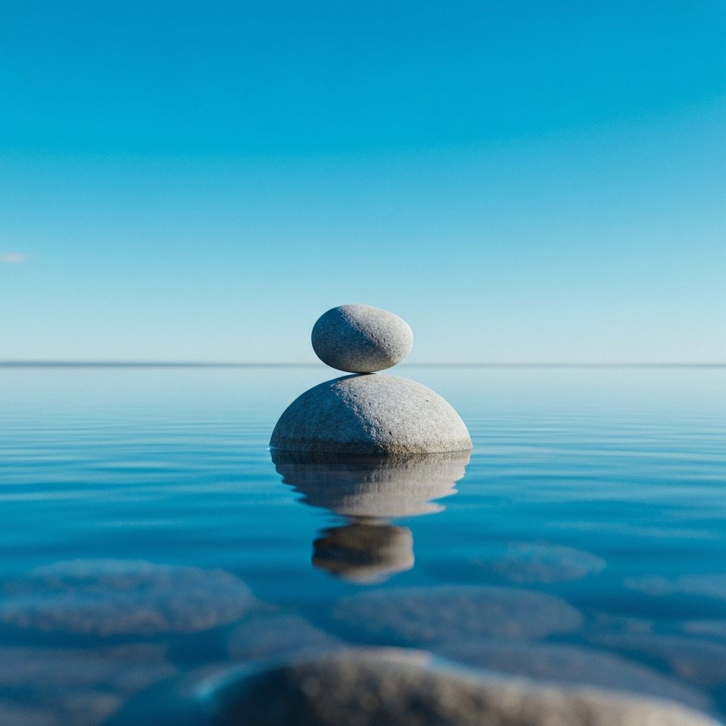 Balanced stones representing equilibrium