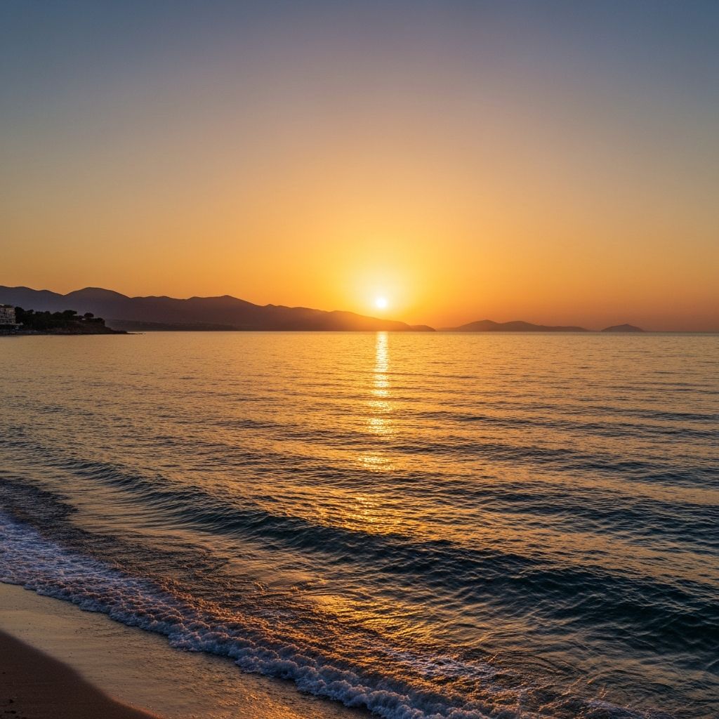 Mediterranean sunset over the sea